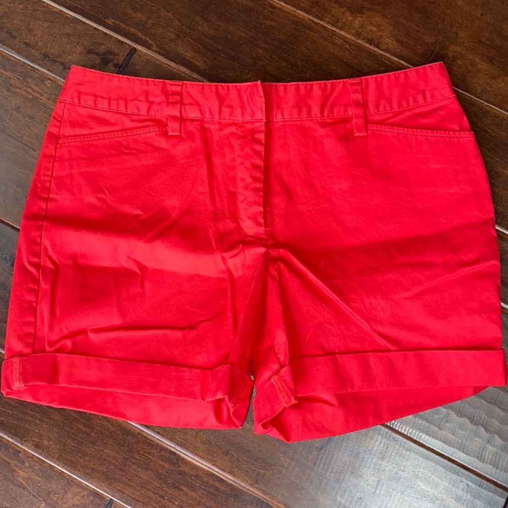 Red Lands End Cuffed Shorts - Size 10